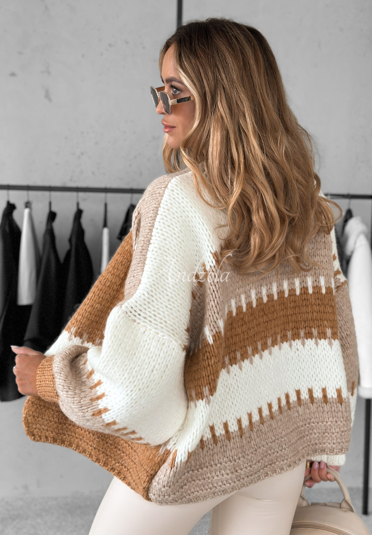 Kurzer Overisze Cardigan Seriously Pretty Beige-Camel