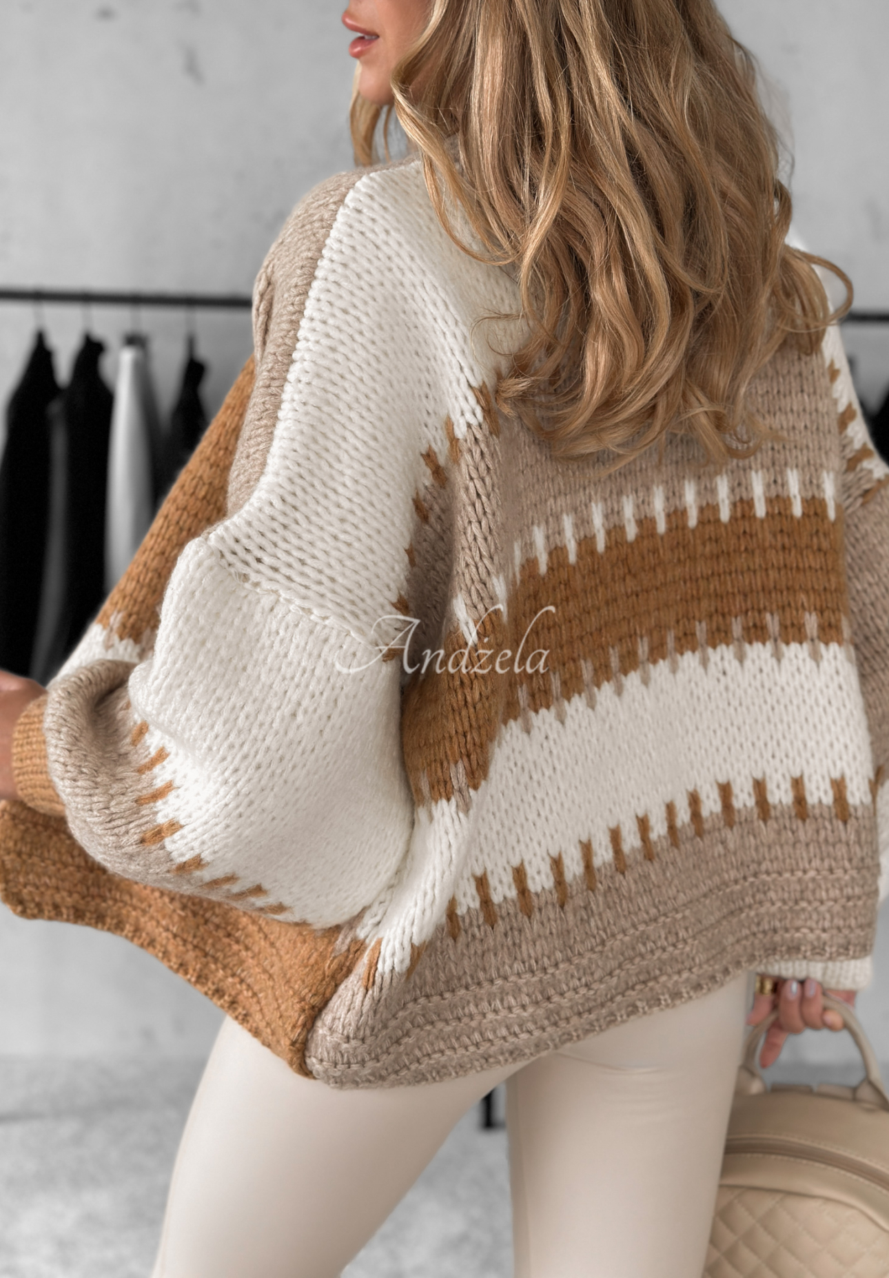 Kurzer Overisze Cardigan Seriously Pretty Beige-Camel