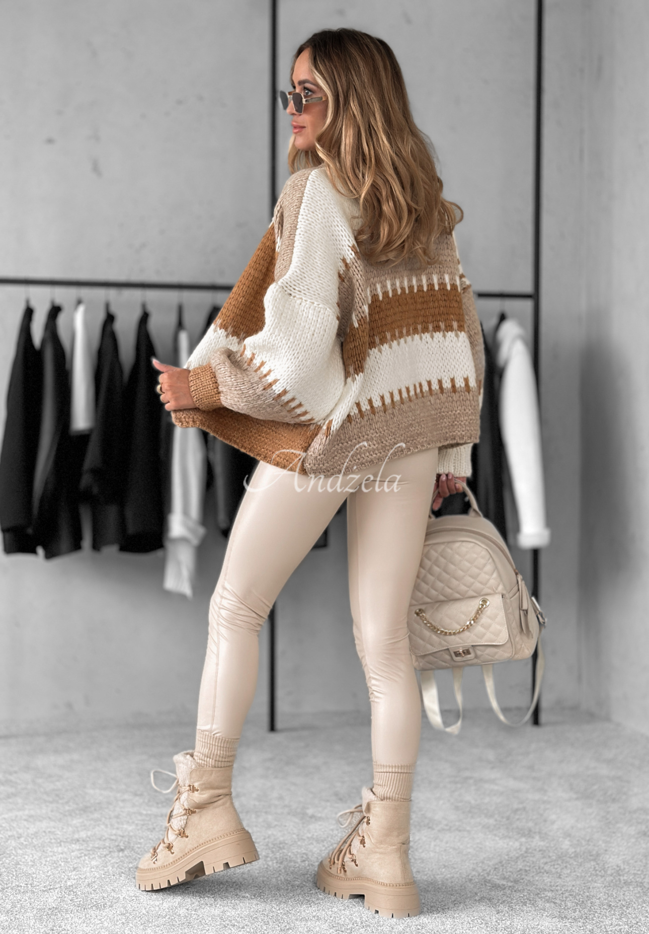 Kurzer Overisze Cardigan Seriously Pretty Beige-Camel