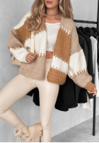 Krótki Cardigan oversize Seriously Pretty Beige-Camel