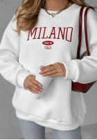 Sweatshirt oversize z napisem Milano Amore Weiß