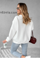 Sweatshirt oversize z napisem Milano Amore Weiß