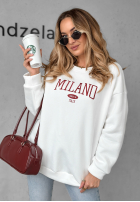 Sweatshirt oversize z napisem Milano Amore Weiß