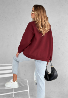 Sweatshirt oversize z nadrukiem The Fancy Burgunderrot