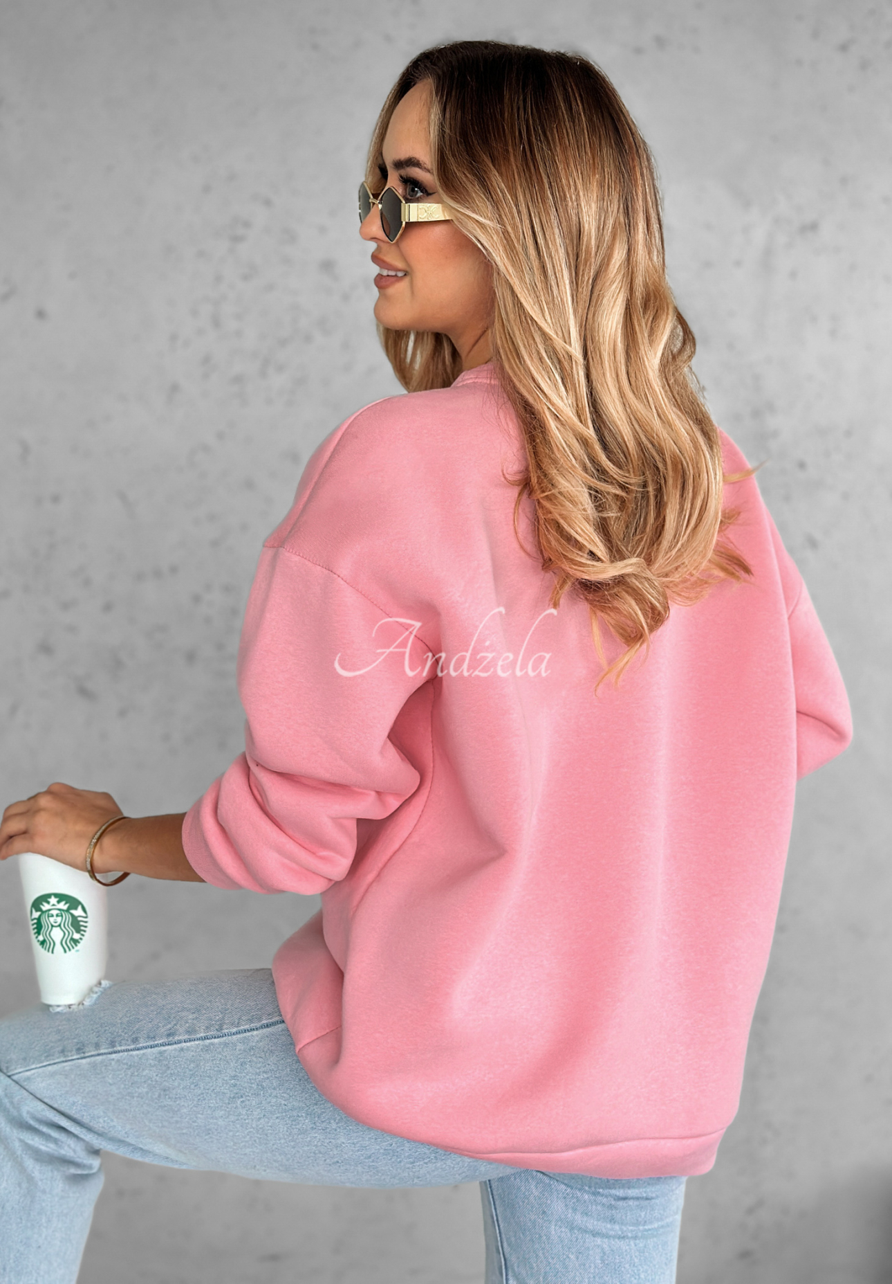 Übergroßes Sweatshirt mit Aufdruck The Fancy Rosa