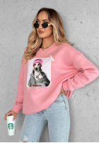 Sweatshirt oversize z nadrukiem The Fancy Rosa