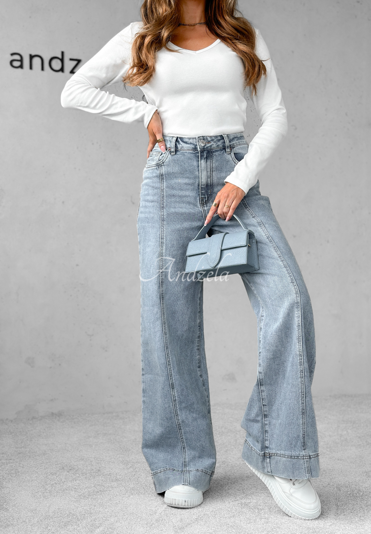 Jeanshosen wide leg Except Me Blau