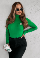 Dopasowany Jumper z golfem Solange in green
