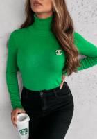 Dopasowany Jumper z golfem Solange in green