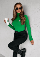 Dopasowany Jumper z golfem Solange in green