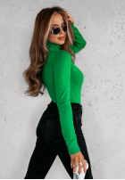Dopasowany Jumper z golfem Solange in green