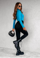 Dopasowany Jumper z golfem Solange in blue
