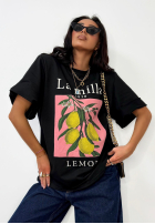 T-Shirt z nadrukiem La Milla Lemon Schwarz