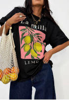 T-Shirt z nadrukiem La Milla Lemon Schwarz