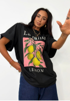 T-Shirt z nadrukiem La Milla Lemon Schwarz