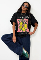 T-Shirt z nadrukiem La Milla Lemon Schwarz