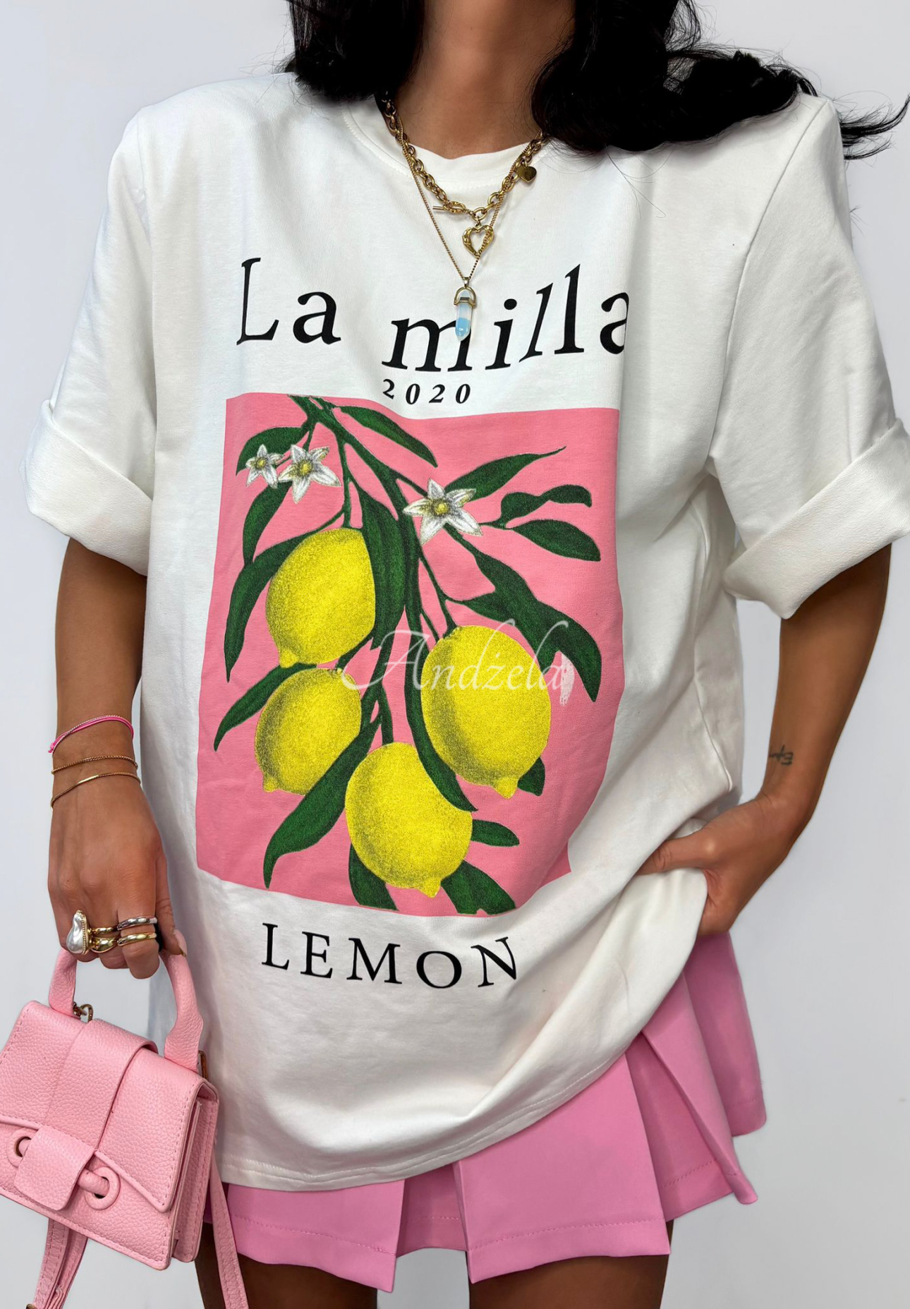 T-Shirt mit Aufdruck La Milla Lemon Weiß