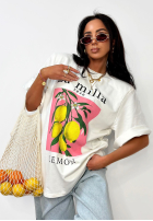 T-Shirt z nadrukiem La Milla Lemon Weiß