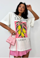 T-Shirt z nadrukiem La Milla Lemon Weiß