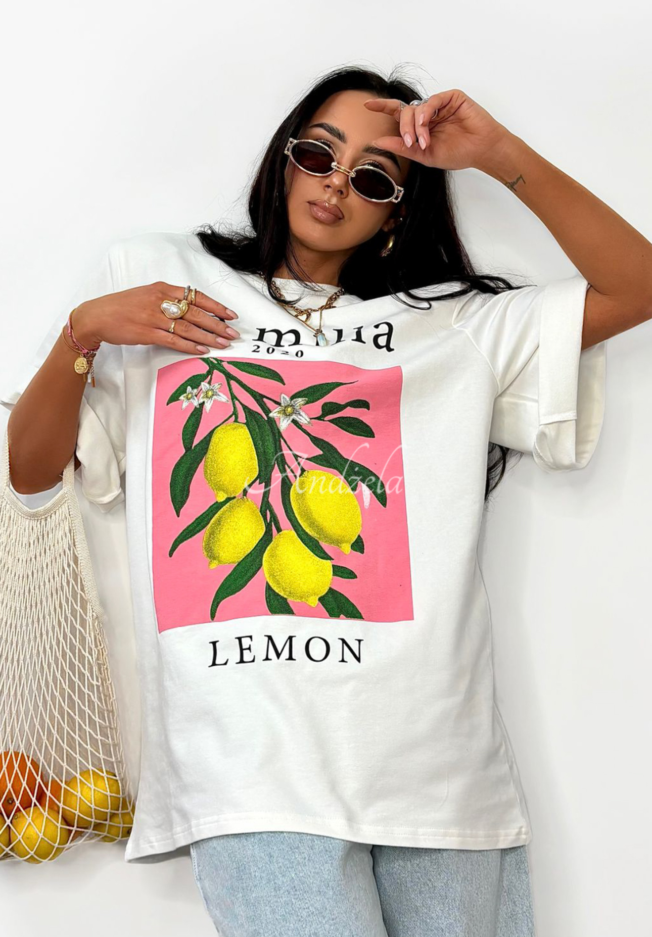 T-Shirt mit Aufdruck La Milla Lemon Weiß