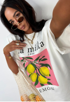 T-Shirt z nadrukiem La Milla Lemon Weiß