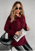Pullover oversize z kapturem Carra Burgunderrot