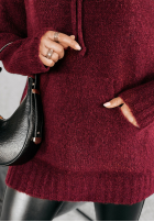 Pullover oversize z kapturem Carra Burgunderrot