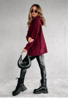 Pullover oversize z kapturem Carra Burgunderrot