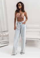 Hose Jeans wide leg La Milla Always Myself Hellblau