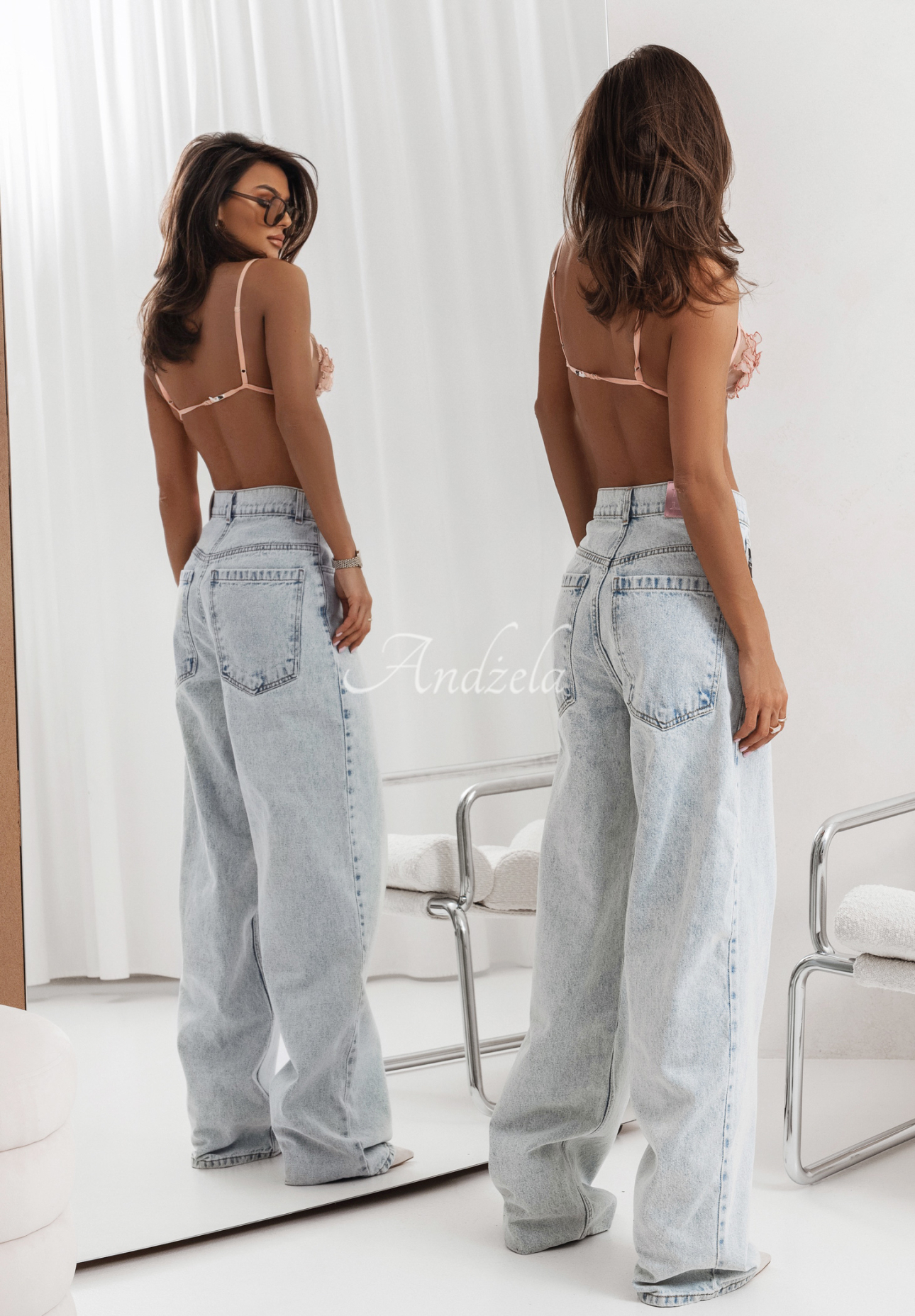 Jeanshosen wide leg La Milla Always Myself Hellblau