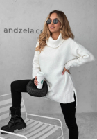 Sweter oversize z golfem Benin ecru