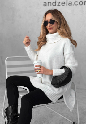 Oversize-Rollkragenpullover Benin Ecru