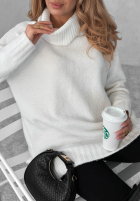Pullover oversize z golfem Benin Ecru