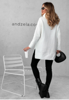 Pullover oversize z golfem Benin Ecru