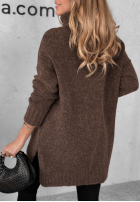 Sweter oversize z golfem Benin czekoladowy