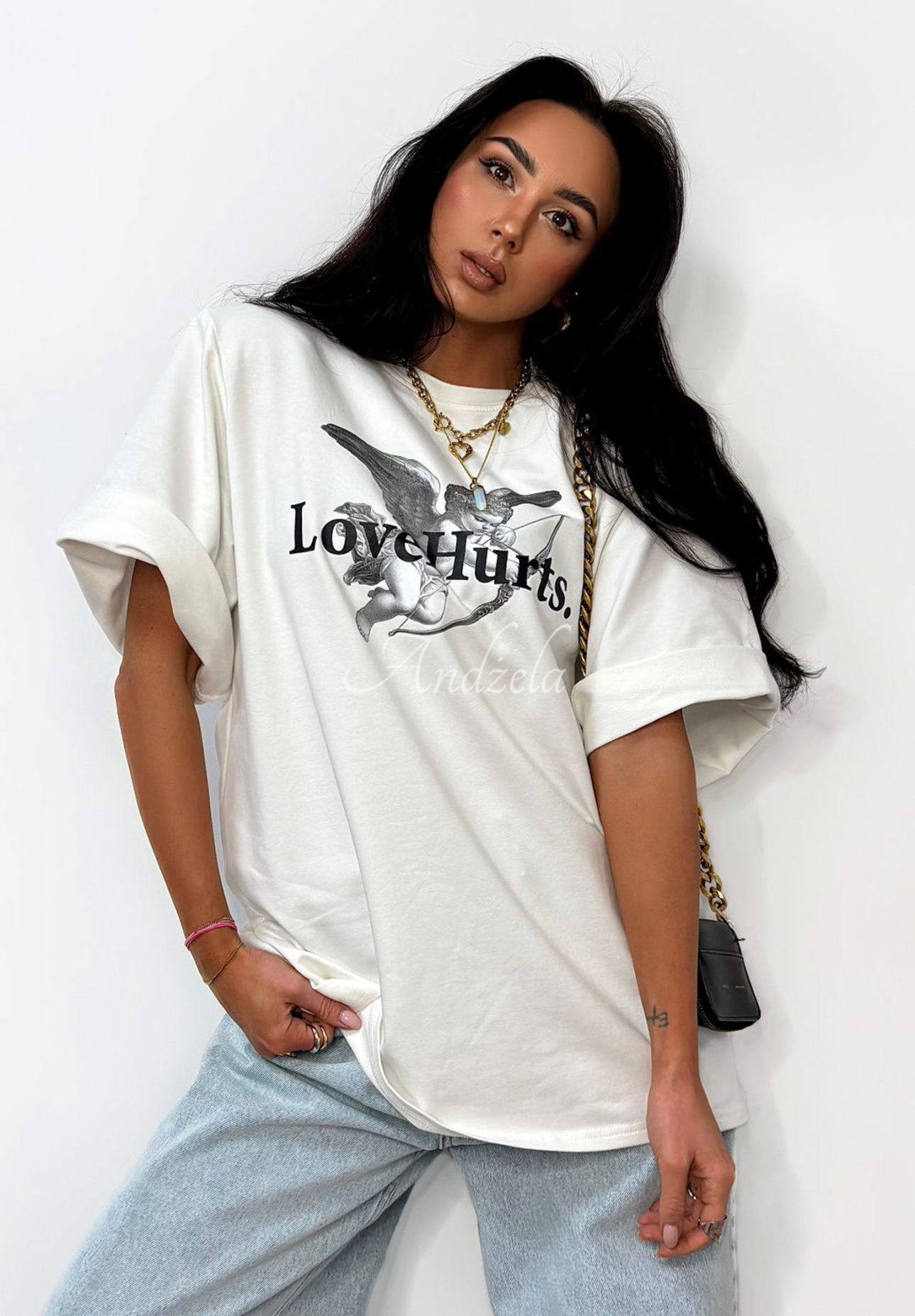 T-Shirt mit Aufdruck La Milla Love Hurts Weiß