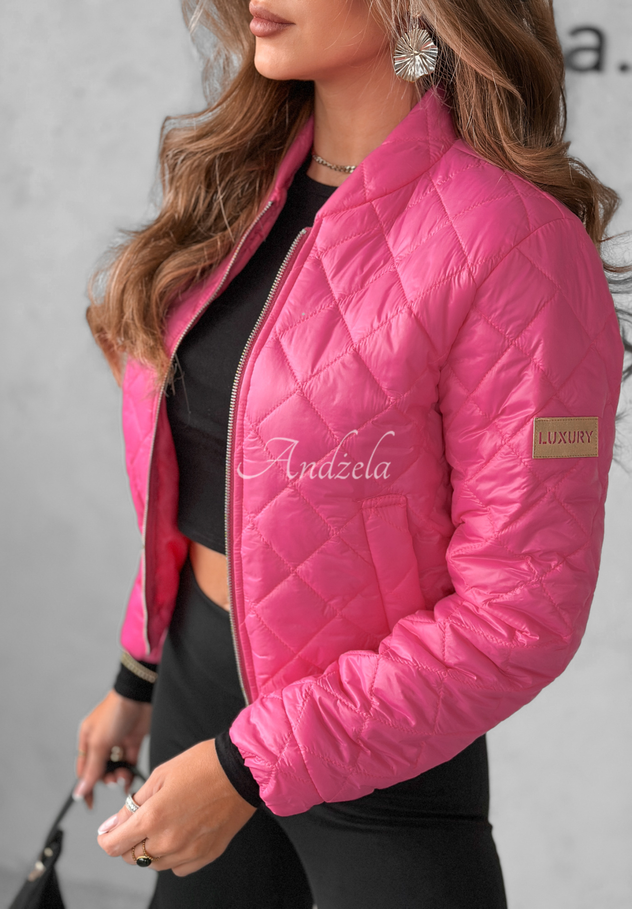 Kurze gesteppte Bomberjacke Unstoppable You Fuchsia