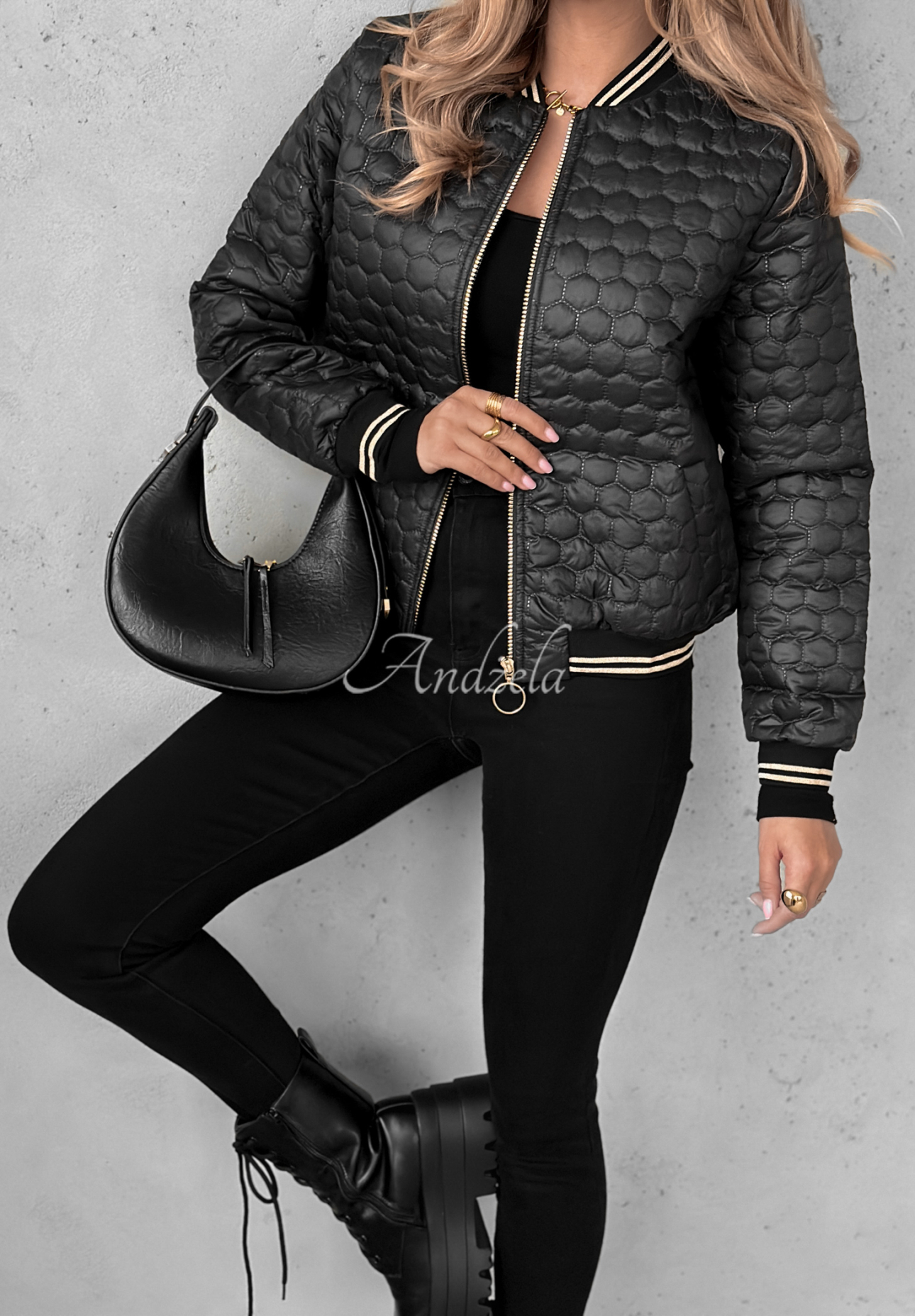 Kurze Steppjacke Morning Hill Schwarz