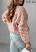 Pullover oversize z dekoltem Cocomore Fluffy Excellence Puderrosa