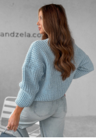 Pullover oversize z dekoltem Cocomore Fluffy Excellence Himmelblau