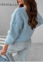 Pullover oversize z dekoltem Cocomore Fluffy Excellence Himmelblau