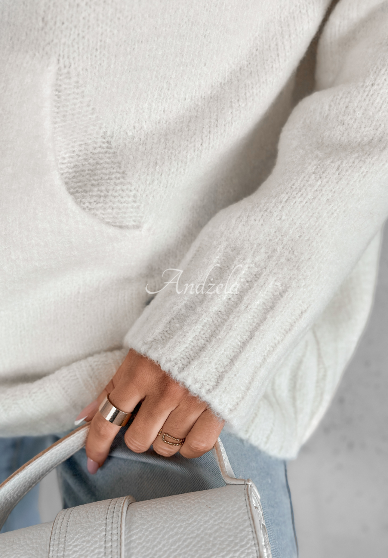 Oversize-Kapuzenpullover Carra Ecru