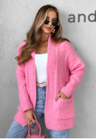 Krótki Cardigan oversize Cozy Drape Rosa