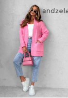 Krótki Cardigan oversize Cozy Drape Rosa