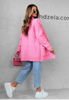 Krótki Cardigan oversize Cozy Drape Rosa