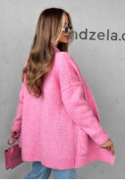 Krótki Cardigan oversize Cozy Drape Rosa