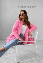 Krótki Cardigan oversize Cozy Drape Rosa