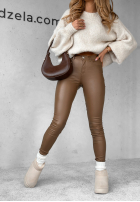 Trousers Waxed Isabell in chocolate