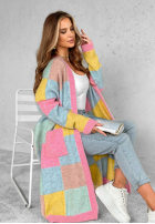 Długi Cardigan Cocomore Sunrise Sky różowo-Blau