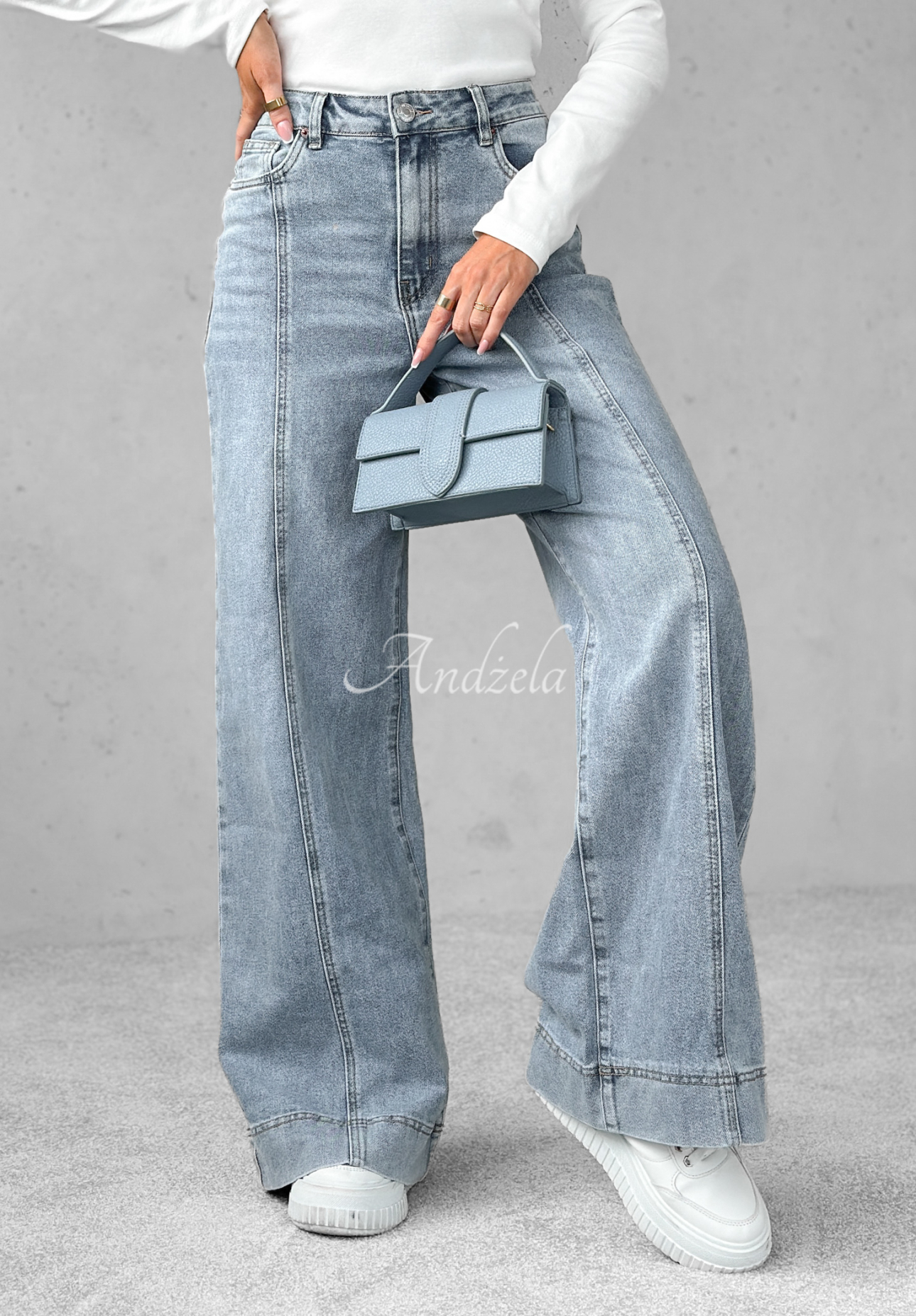 Jeanshosen wide leg Except Me Blau